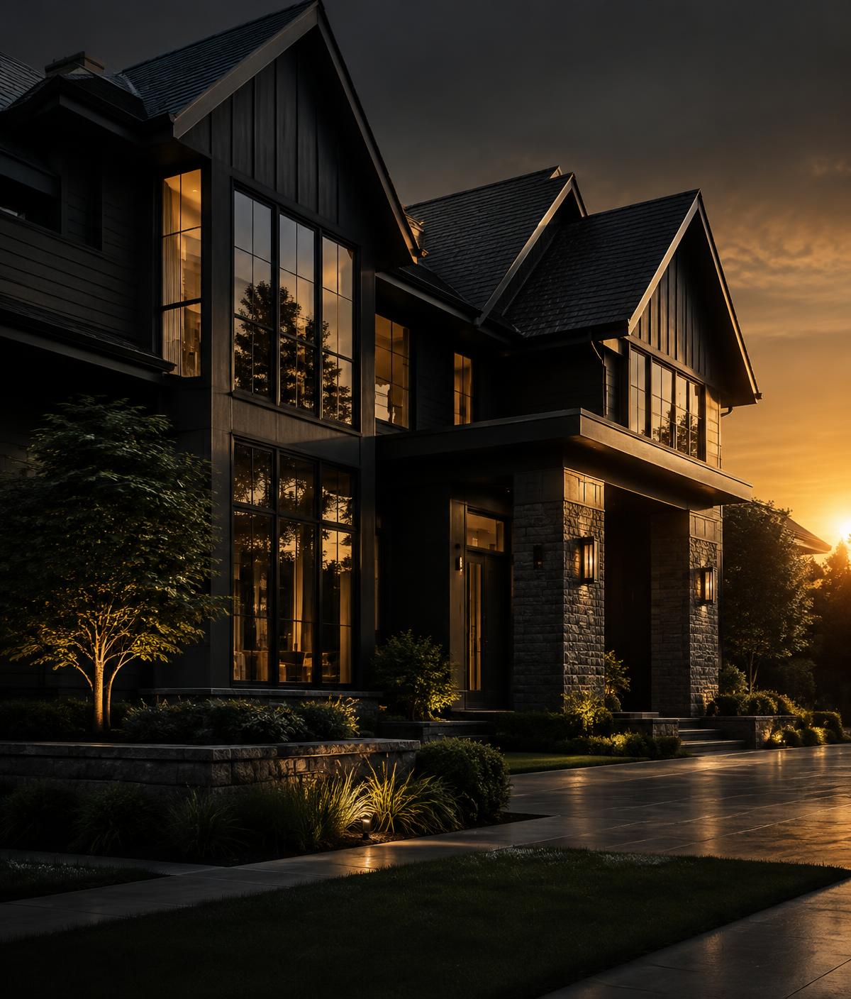 Clean luxury home exterior after professional house washing